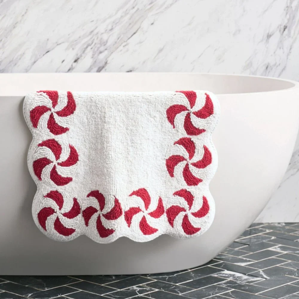 Pottery Barn Peppermint Swirl Bath Rug